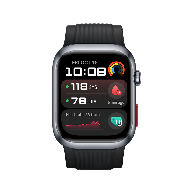 HUAWEI WATCH D2 schwarzes Gehäuse mit schwarzem Fluorelastomer-Armband