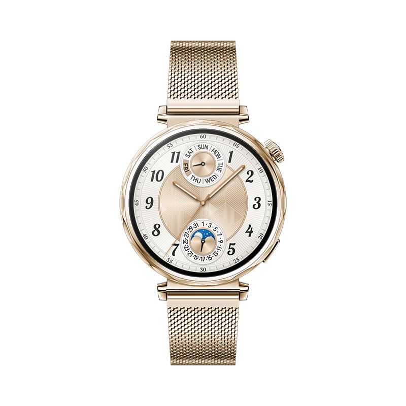 HUAWEI WATCH GT 5 41mm Goldenes Edelstahlgehäuse mit goldenem Milanaise-Armband