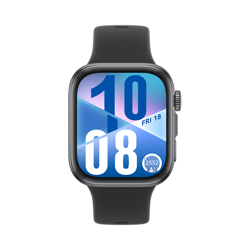 HUAWEI WATCH FIT 4 schwarzes Gehäuse mit schwarzem Fluorelastomer-Armband