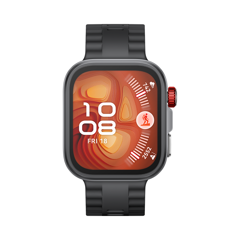 HUAWEI WATCH FIT 4 Pro schwarzes Gehäuse mit schwarzem Fluorelastomer-Armband