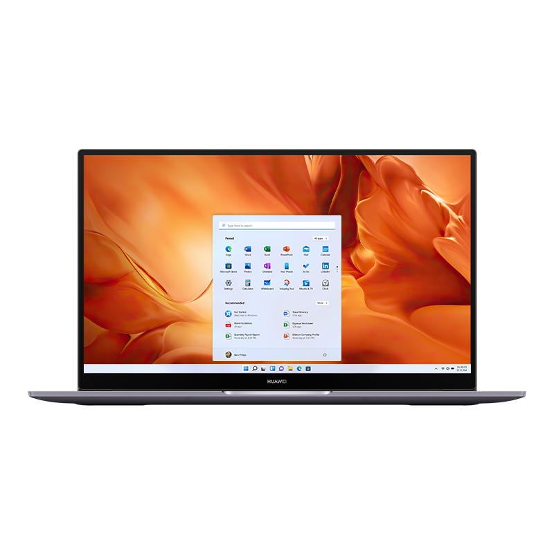 HUAWEI MateBook D16, Windows 10 Home, AMD Ryzen 5 4600H, 16.1 inch 1080p FullHD HUAWEI FullView Display, 16GB RAM, 512GB SSD, Schlankes Metallgehäuse, fingerprint sensor, QWERTZ-Layout, Space Grau