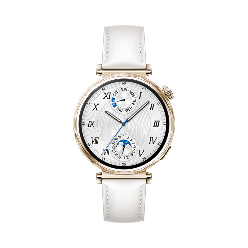 HUAWEI WATCH GT 5 41mm Stainless Steel Gold con Correa Blanca Piel