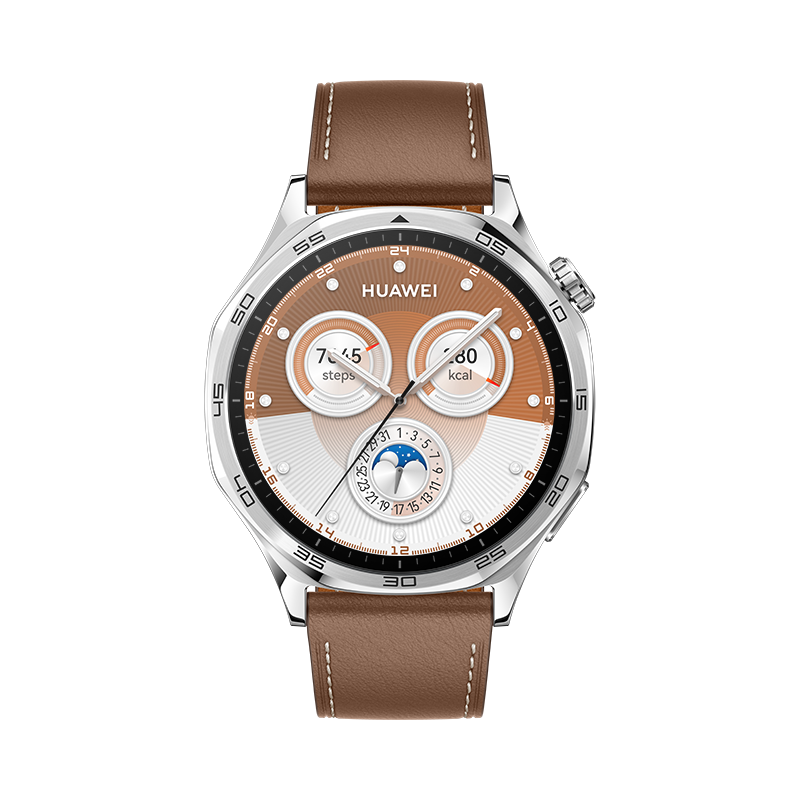 HUAWEI WATCH GT 5 46mm Tarnish Stainless Steel con Correa Marrón Piel