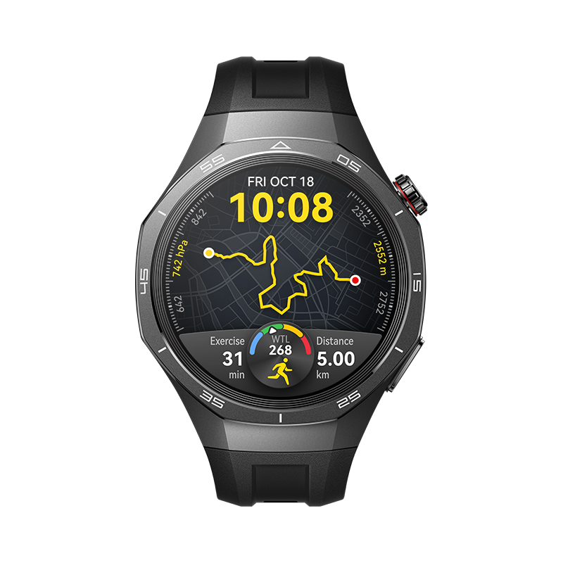 HUAWEI WATCH GT 5 Pro 46mm Tarnish Titanium con Correa Negra Fluoroelastómero