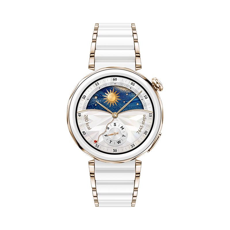 HUAWEI WATCH GT 5 Pro 42mm White Ceramic con Correa Blanca Cerámica y Dorada