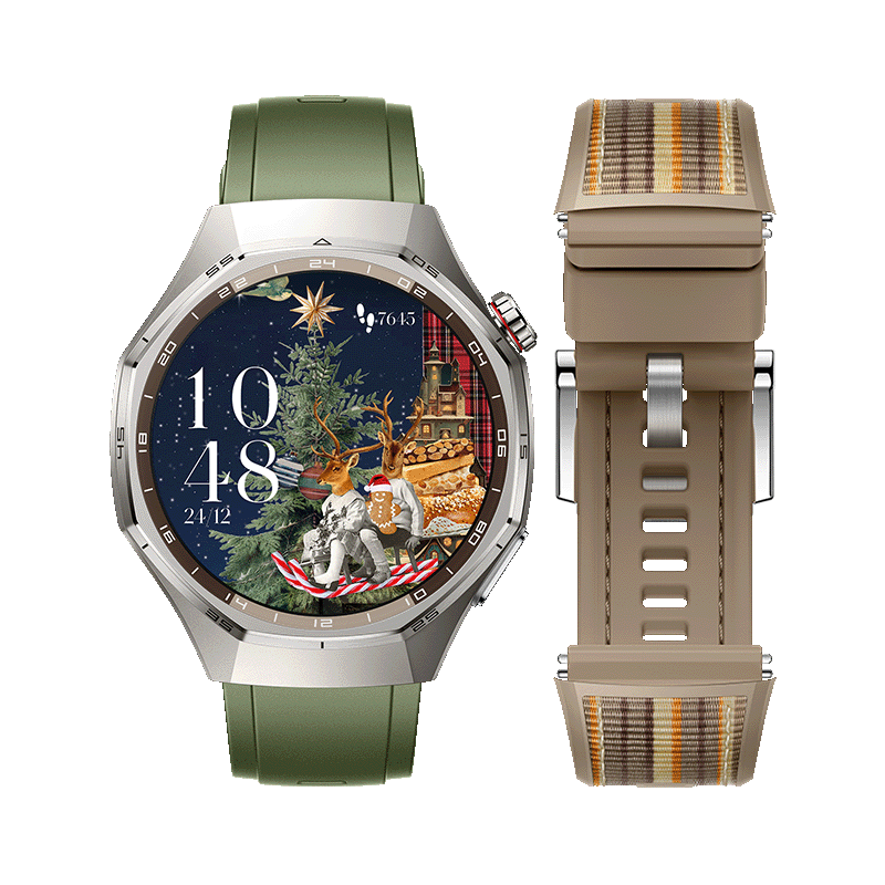 HUAWEI WATCH GT 6 Pro Christmas Edition Marrón+Verde (Pack con 1 correa extra edición navideña)