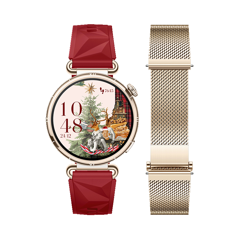 HUAWEI WATCH GT 6 Christmas Edition 41mm Milanesa+Roja (Pack con 1 correa extra edición navideña)