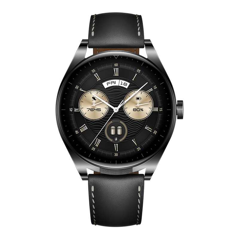 HUAWEI WATCH Buds 46mm Black Leather Strap