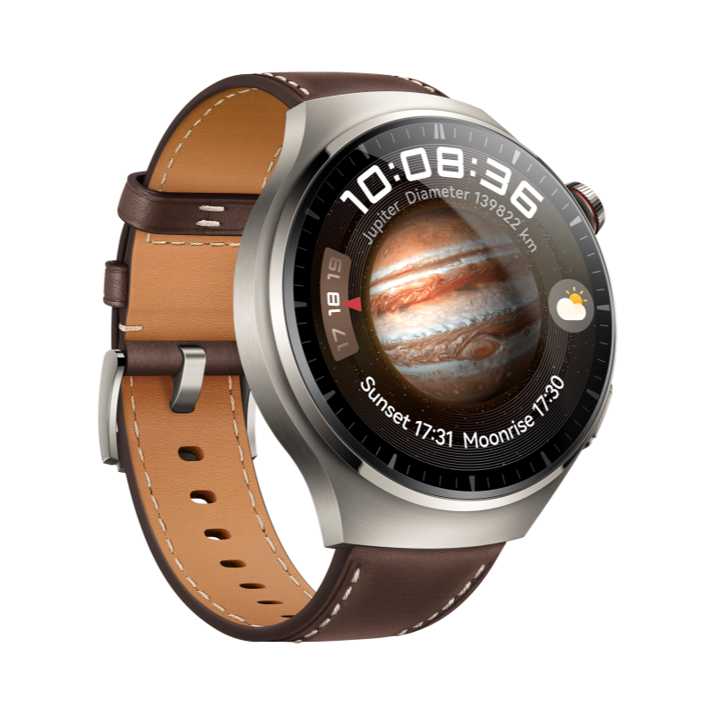 HUAWEI WATCH 4 Pro Aerospace-Grade Titanium Alloy Case 48 mm Dark Brown Leather Strap eSIM
