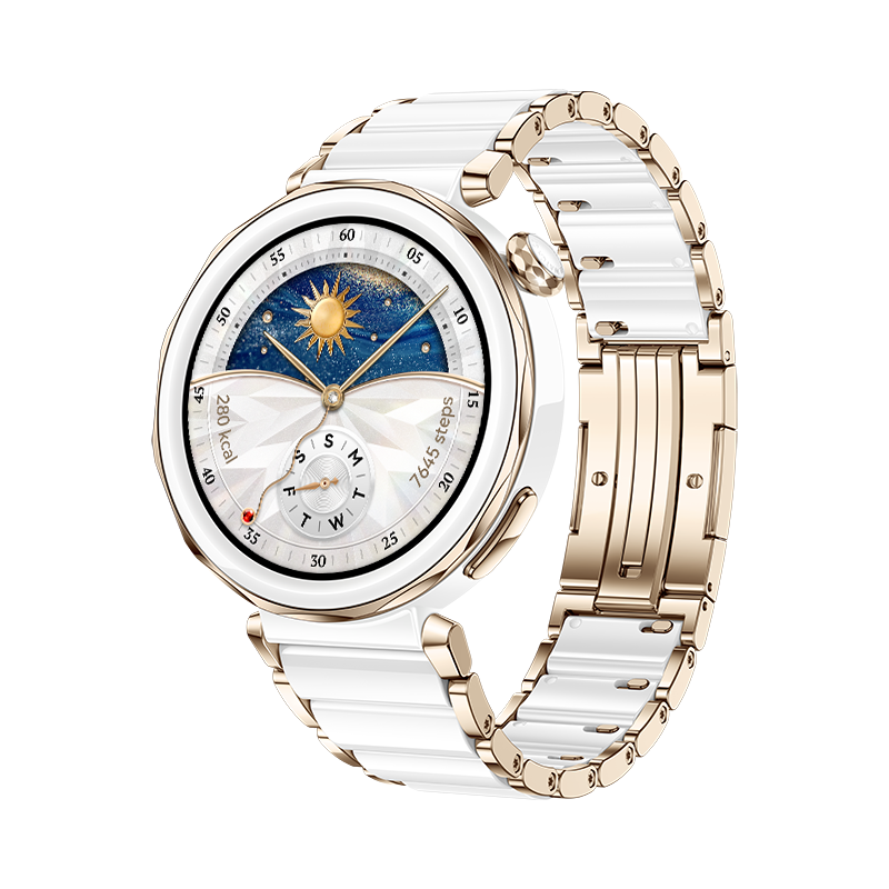 HUAWEI WATCH GT 5 Pro 42mm Bianco Ceramica e Titanio Oro