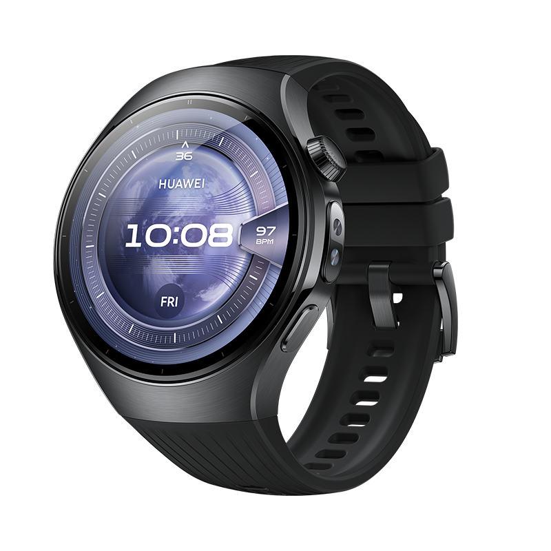 HUAWEI WATCH 5 46mm / Cassa in acciaio inox 316L e cinturino nero / Compatibile con iOS e Android e chiamate E-sim