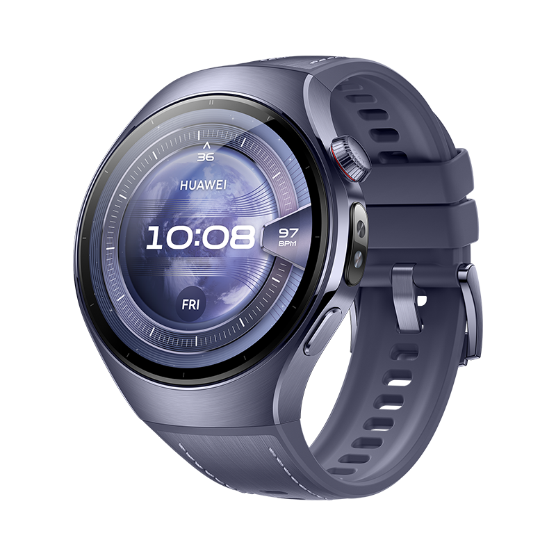 HUAWEI WATCH 5 46mm / Cassa in titanio aerospaziale e cinturino viola / Compatibile con iOS e Android e chiamate E-sim