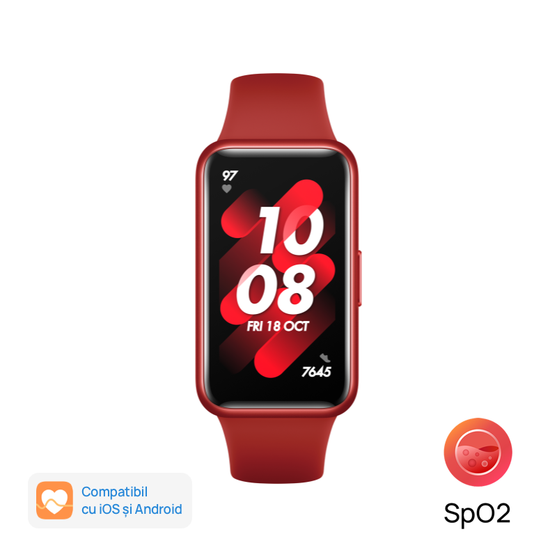Huawei Band 7 Flame Red Flame Red Silicone Strap