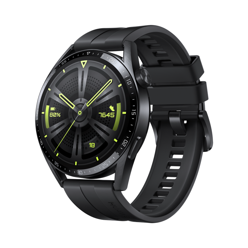 Huawei Watch Gt 3 Active Black Fluoroelastomer Strap, Android/ios