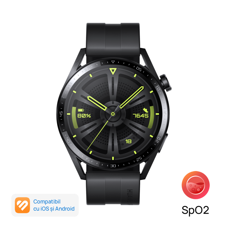 Huawei Watch Gt 3 Active Black Fluoroelastomer Strap