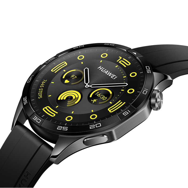 Huawei Watch Gt 4 46mm Black, Curea Black Fluoroelastomer, Android/ios