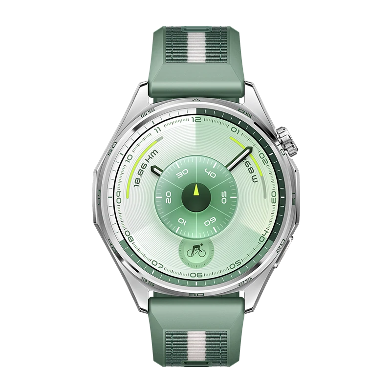 HUAWEI WATCH GT 6 46mm Steel Stainless Steel Case, Curea Green Woven