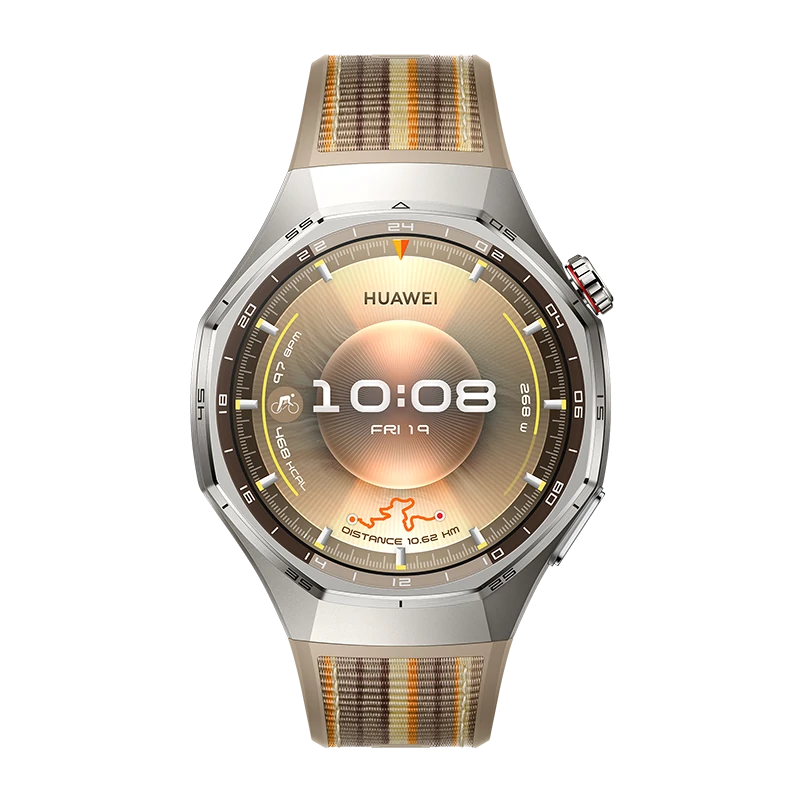 HUAWEI WATCH GT 6 Pro 46mm Titanium Alloy Case, Curea Brown Woven