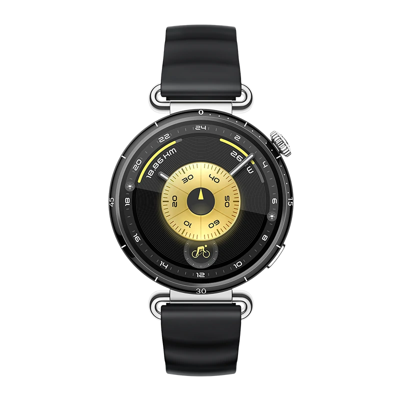 HUAWEI WATCH GT 6 41mm Black Stainless Steel Case, Curea Black Fluoroelastomer