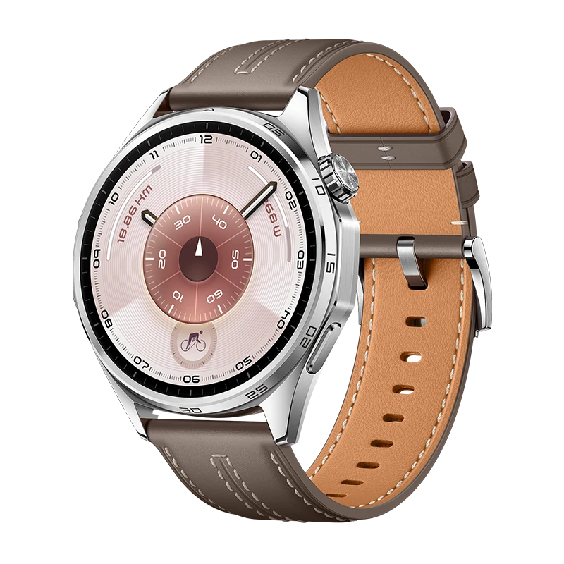 HUAWEI WATCH GT 6 46mm Gri, Kompozit Deri Kayış, Hediye HUAWEI EasyFit 3 Kayış