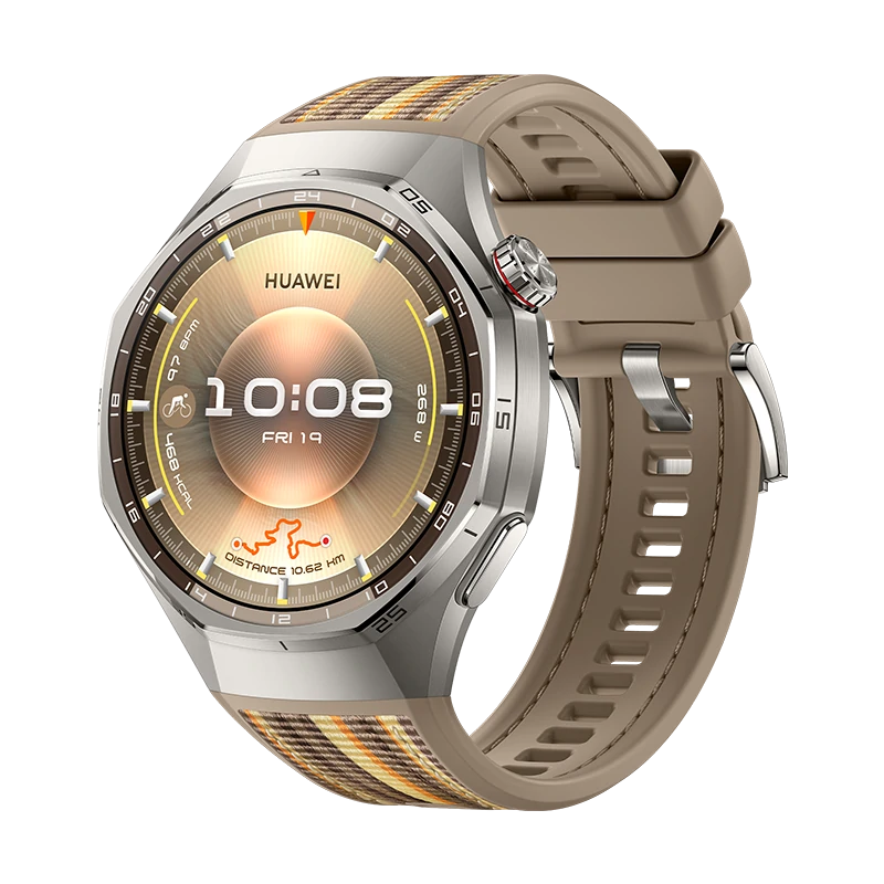 Huawei WATCH GT 6 Pro 46mm Titanium-Brown/ Woven Strap/ Up to 21-Day Battery Life/ Super-Accurate GPS/ Pro-Level Sports/ Compatible with Android & iOS