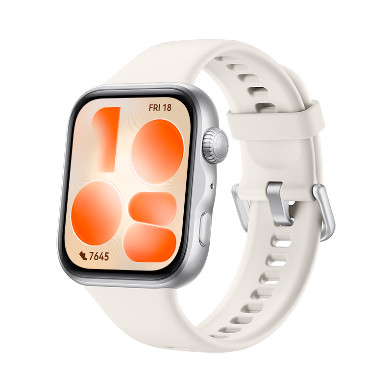 WATCH FIT 5 White Slim Lightweight Design Scientific Sleep Evaluation Mini Workout Fall Detection 10 Day Battery Life Compatible iOS Android NFC Payment