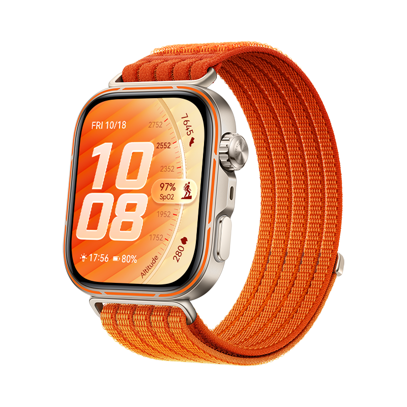 Huawei Orange Nylon Watch Fit 5 Pro Orange - 1.92-Inch Fullview Ltpo Display - Sapphire Glass & Titanium Bezel - Ecg - Pro-Level Sports - 10-Day Battery Life - Compatible With Ios & Android - Nfc Payment