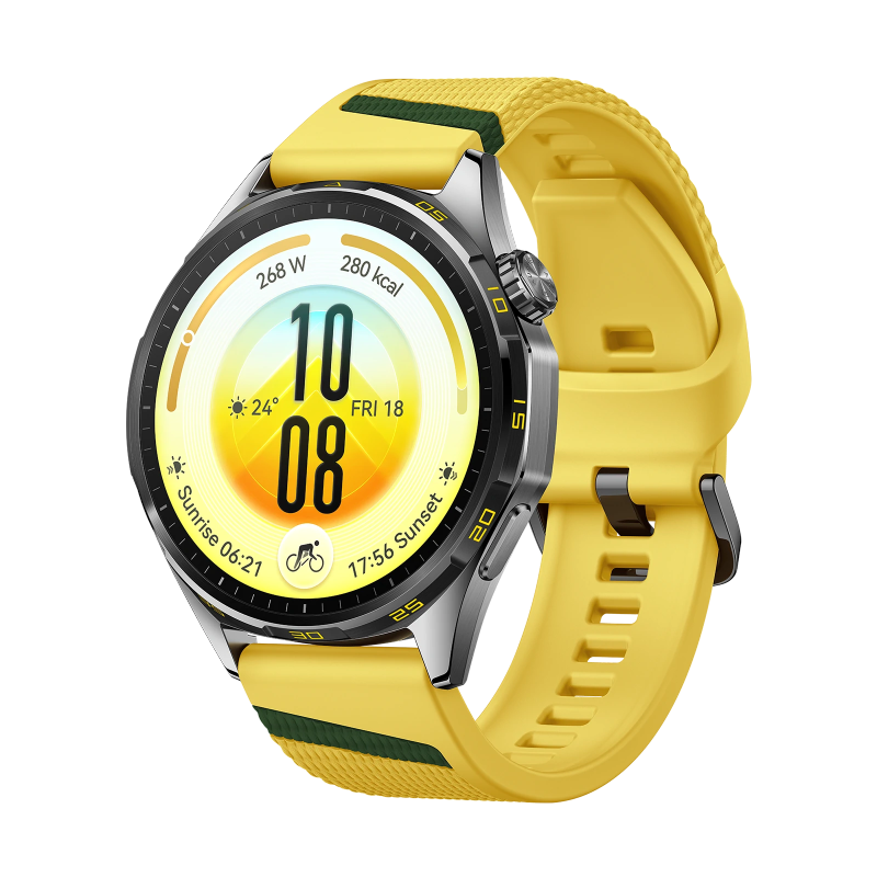 WATCH GT 7 46mm Yellow EasyCross Fluoroelastomer Strap Up to 21 Days Battery Life Advanced Skiing & Cycling Modes All Round Health Tracking Compatible Android & iOS