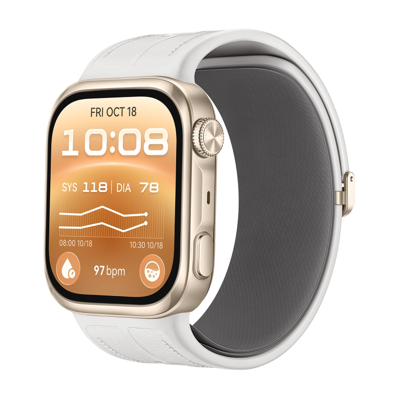 WATCH D3 White Medical Grade Blood Pressure Measurement Ambulatory Blood Pressure Monitoring Comfortable All Day Wear Compatible Android & iOS