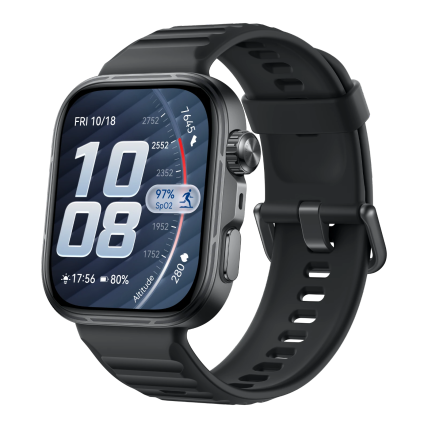 HUAWEI WATCH FIT 5 Pro Negro Fluoroelastomer Strap, hasta 10 días de batería, compatible con iOS y Android, gran pantalla de 1.92