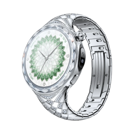 HUAWEI WATCH ULTIMATE DESIGN Spring Edition, Corona con diamante, correa diseño enredadera con diamantes, cristal zafiro corte diamante