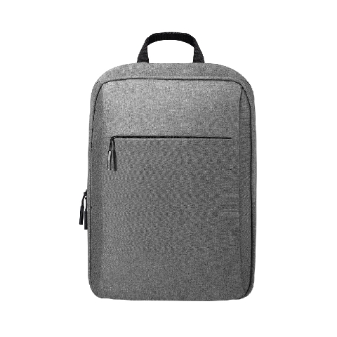 white and grey backpack