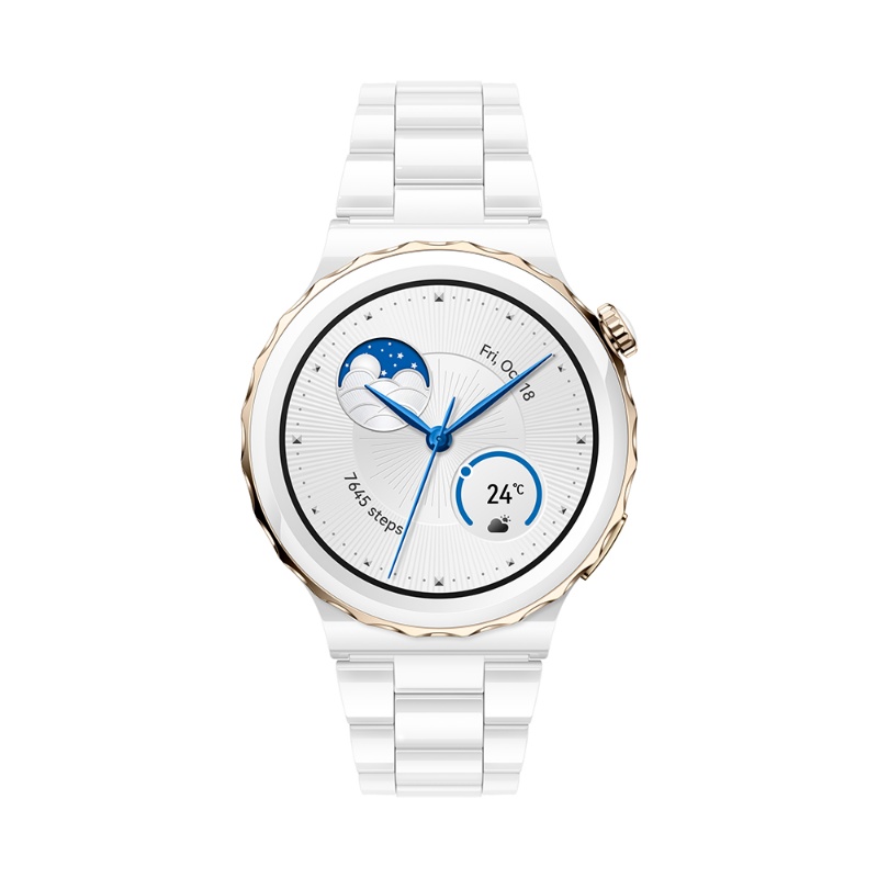 HUAWEI WATCH GT 3 Pro 32MB+4GB Gold Bezel White Ceramic Case White Ceramic Strap